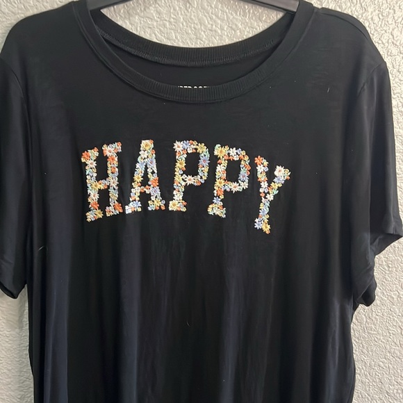 Torrid size 2 Embroidered Super Soft Slub Jersey “Happy” - Picture 6 of 6